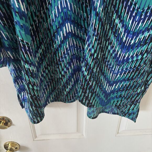 Catherines Womens Colorful Top Size 3X 26/28W Abstract Office Bohemian Southwest - Picture 7 of 9